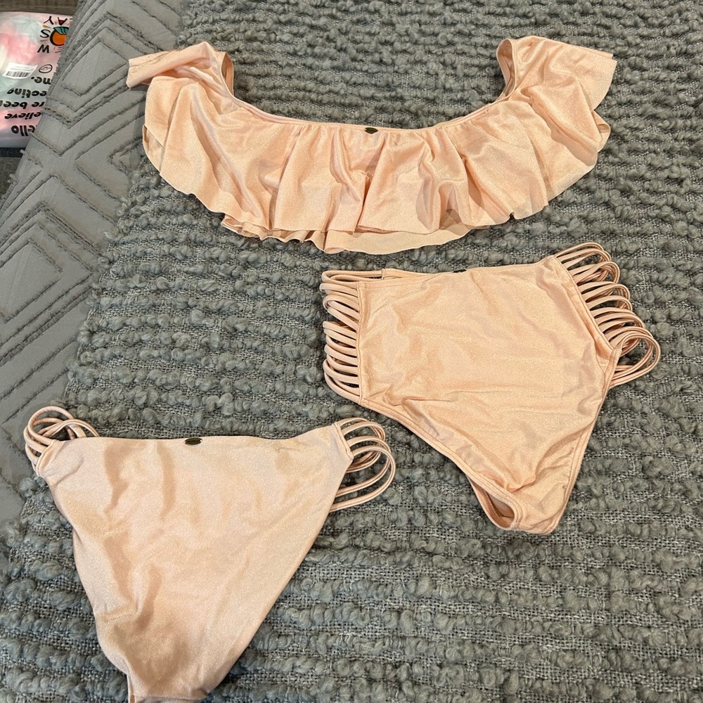 O’Neil peach bikini with two bottoms